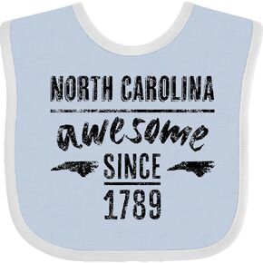 inktastic North Carolina Awesome Since 1789 Baby Bib