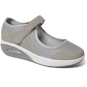 YSMIIH Womens Walking Mary Jane Wedges Sneaker Hook and Loop Comfort Nurse Shoes Casual Rockers