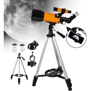Beginners Telescope 16X & 40X Professional Reflector Astronomical Monocular Travel Telescope with Adjustable Tripod & Finder Scope & Phone Holder Perfect for Kids and Adults