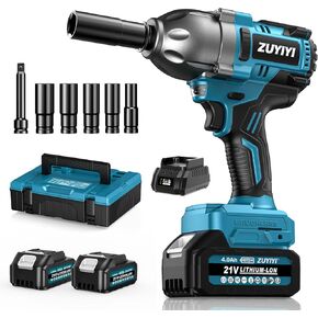 Cordless Impact Wrench, 1300N.m (960ft-lbs) High Torque, 1/2" Brushless Impact Gun, 21V 3800 RPM Power Impact Wrenches, Electric Impact Driver with 2x 4.0Ah Battery for Car Tire Truck RV Mower