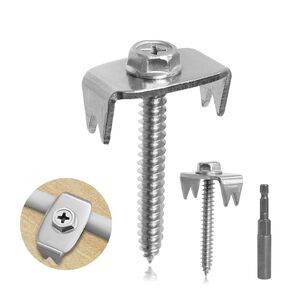 Fence Staples for Wove Wire Fences, Reusable Barbed 200Pcs Fencing Staple Post Screws with Wire Fixings, Stainless Steel Fence Fasteners for Cattle, Chicken Wire Mesh