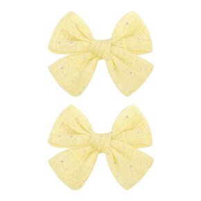 YanJie 2PCS Lace Hair Bow Clips 4’’ Mint Green Alligator Barrettes Bows with Rhinestone Baby Girl Hair Accessories for Infant Toddler Kids Teen Girls