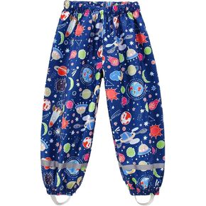 Toddlers Boys Girls Waterproof Rain Pants Kids Lightweight Reflective Windproof Rainwear