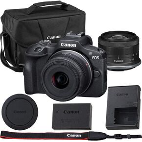 Canon EOS R100 Mirrorless Camera RF-S 18-45mm f/4.5-6.3 is STM Lens Kit Shoulder Bag, Black
