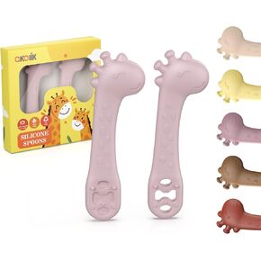 akolik Baby Spoons Self Feeding, Newborn Led Weaning Supplies Toddler Spoons, Silicone Baby Chew Essentials,Infant Puree Maker Utensils Spoons for 4 6 9 12 Months Old Boys Girls Gifts