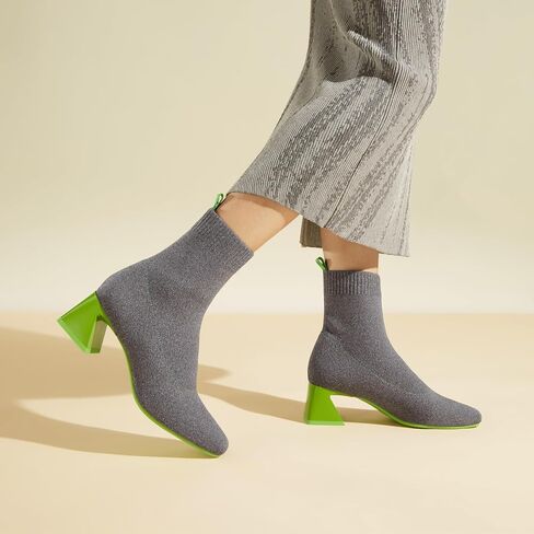 VIVAIA Regina Pro Booties for Women, Comfort Block Heel Ankle Boots, Square Toe Slip-on Water Repellent Anti Slip for Fall/Winter Dress Daily Outfit in Kuwait
