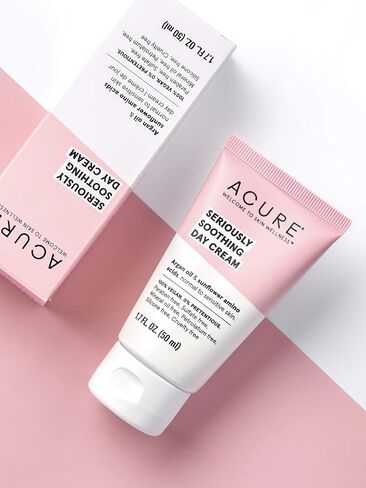 Acure Seriously Soothing Day Cream - Daily Hydrating Facial Cream - Moisturizer for Dry to Sensitive Skin from Argan Oil & Sunflower Amino Acids with Chamomile - Vegan, Unscented - 1.7 Fl Oz in Kuwait