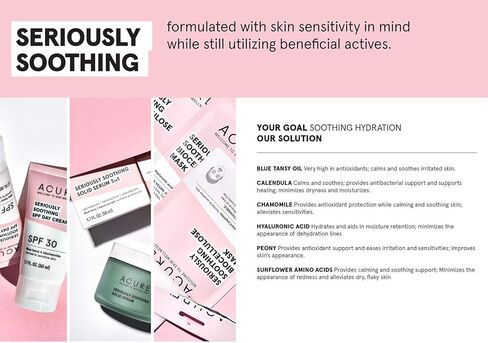Acure Seriously Soothing Day Cream - Daily Hydrating Facial Cream - Moisturizer for Dry to Sensitive Skin from Argan Oil & Sunflower Amino Acids with Chamomile - Vegan, Unscented - 1.7 Fl Oz in Kuwait