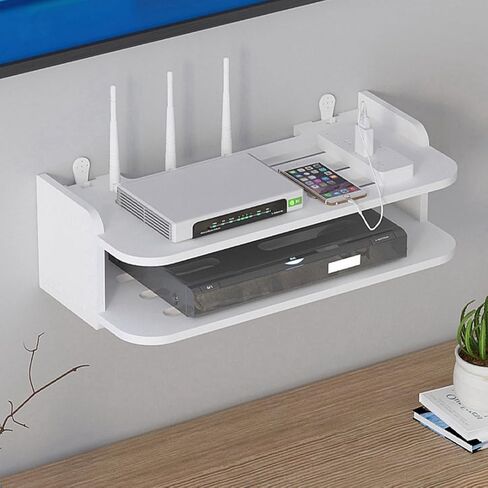 WiFi Router Storage Box WiFi Box Hider Decorative for Home Wall Mount Shelf Power Strip Hider Rack Home Living Room TV Cabinet Power Cord Finishing Box in Saudi Arabia