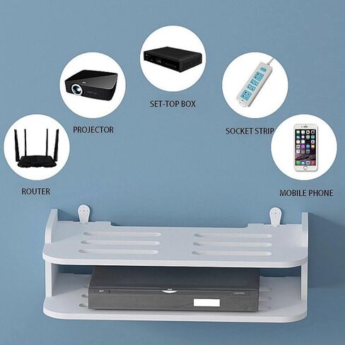 WiFi Router Storage Box WiFi Box Hider Decorative for Home Wall Mount Shelf Power Strip Hider Rack Home Living Room TV Cabinet Power Cord Finishing Box in Saudi Arabia