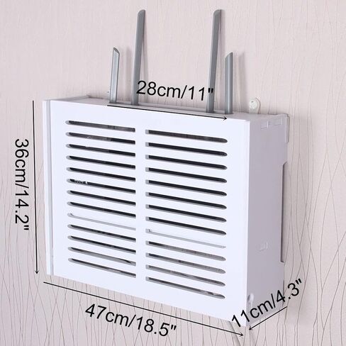 Wall Mounted Floating Shelf with WiFi Router Storage Boxes and Cable Power Wire Bracket Ideal for Organizing Wall Hanging Plug Board Storage Shelf. in Saudi Arabia