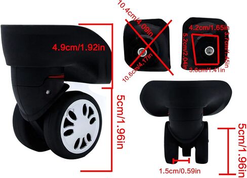 1 Pair A08 Suitcase Luggage Replacement Casters Repair Accessories Mute Roller Wheels for Travel Bag in Saudi Arabia