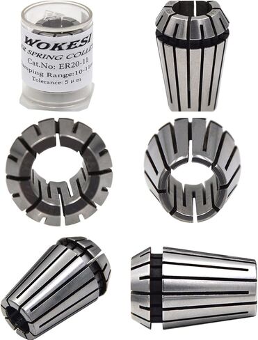 Wokesi 14pcs ، ER20 1mm 2mm 3mm 4mm 5mm 6mm 7mm 8mm 9mm 10mm 11mm 11mm 13mm 13mm 1/8 قطر التثبيت ، مجموعة Chuck Collet Spring for CNC Machine Mill Tool (Collet DIA: 1MM-13MM T.I.R: 8UM ، ER20) in Kuwait