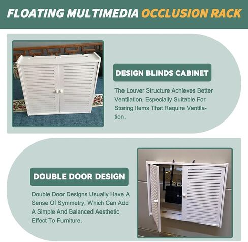 Wall-Mounted Router Storage Box, WiFi Set-Top Box Organizer with Cable Management, No-Drill Installation, PVC Shelf for Wireless Router & TV Components(42x10x50cm) in Saudi Arabia