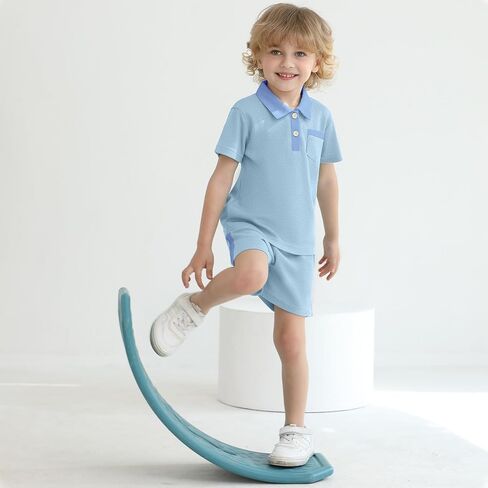طفل طفل طفل رضيع الملابس الصيفية بويز زر القمصان القصيرة البولو القمصان غير الرسمية in Kuwait
