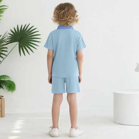 طفل طفل طفل رضيع الملابس الصيفية بويز زر القمصان القصيرة البولو القمصان غير الرسمية in Kuwait