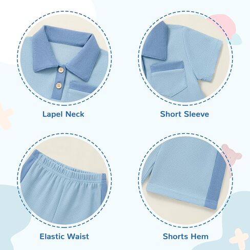 طفل طفل طفل رضيع الملابس الصيفية بويز زر القمصان القصيرة البولو القمصان غير الرسمية in Kuwait
