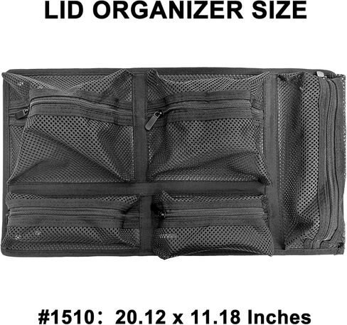LAFENLIN UPGRADED Lid Organizer for Pelican 1400 Case [No Tools, Max Space] - 4-Pocket Thick Mesh for Photographers & Divers, Secures Camera Gear & Tools in Hard Cases, Hook & Loop Mount (No Screws) in Kuwait