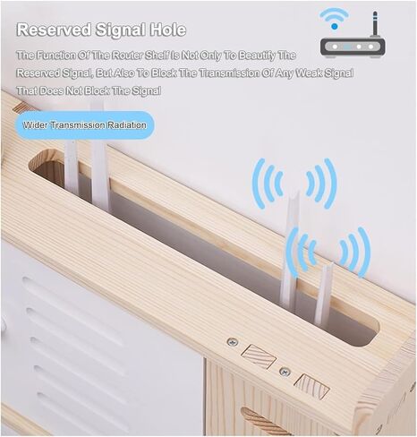 الجدار جبل جهاز التوجيه رف WiFi Box Hider تزين للمنزل قطاع الشريط الحامي WiFi مربع تخزين (E 75x26.5x11.5cm) in Kuwait