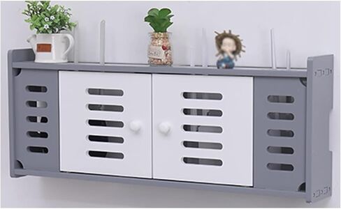 الجدار جبل جهاز التوجيه رف WiFi Box Hider تزين للمنزل قطاع الشريط الحامي WiFi مربع تخزين (E 75x26.5x11.5cm) in Kuwait