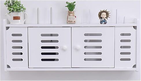 الجدار جبل جهاز التوجيه رف WiFi Box Hider تزين للمنزل قطاع الشريط الحامي WiFi مربع تخزين (E 75x26.5x11.5cm) in Kuwait