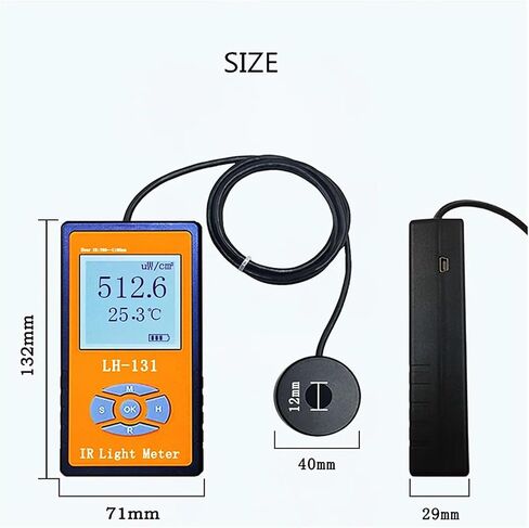 LH-129 LH-131 Infrared Light Irradiance Power Meter Tester, Radiometer LED Luminous Intensity Sunlight Meter LCD Display, high Accuracy(LH-131(760-1100nm)) in Saudi Arabia