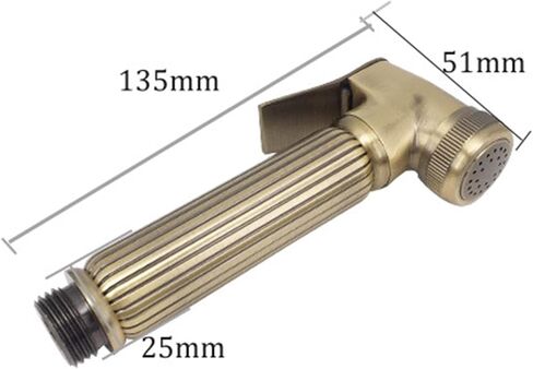 HandheldSprayer for Toilet Brushed Brass Portable Baby Cloth Diaper Sprayer Hand Held ToiletSprayer Head withHose and Bracket for Feminine Wash, Easy to Install,A(B) in Saudi Arabia