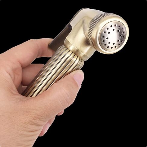 HandheldSprayer for Toilet Brushed Brass Portable Baby Cloth Diaper Sprayer Hand Held ToiletSprayer Head withHose and Bracket for Feminine Wash, Easy to Install,A(B) in Saudi Arabia