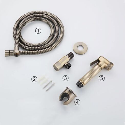 HandheldSprayer for Toilet Brushed Brass Portable Baby Cloth Diaper Sprayer Hand Held ToiletSprayer Head withHose and Bracket for Feminine Wash, Easy to Install,A(B) in Saudi Arabia