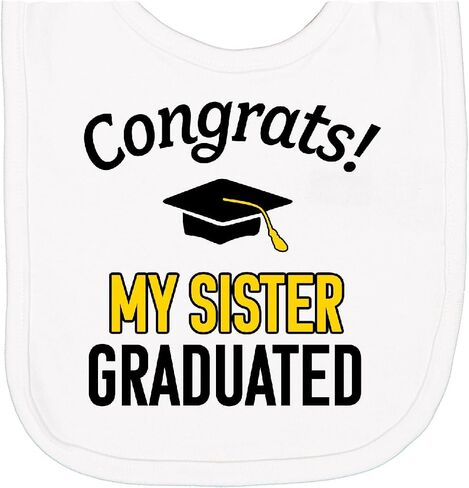 inktastic Congrats My Sister Graduated with Cap Newborn Bib in Kuwait