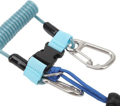 Anti Lost Diving Camera Spring Rope, Stainless Steel, Buckle, Diving Hook Spring Rope, Suitable for Diving, Climbing, Underwater Photography in Saudi Arabia