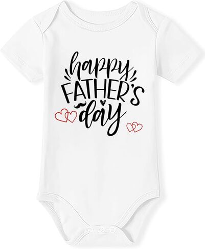 TMSD Unisex Baby 1st Father's Day Short Sleeve Cotton Rompers Onesie Bodysuit 0-12 Months in Kuwait