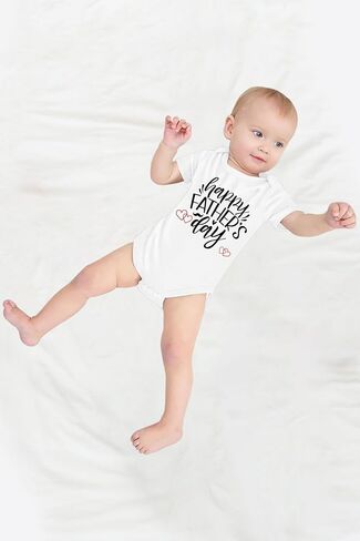 TMSD Unisex Baby 1st Father's Day Short Sleeve Cotton Rompers Onesie Bodysuit 0-12 Months in Kuwait
