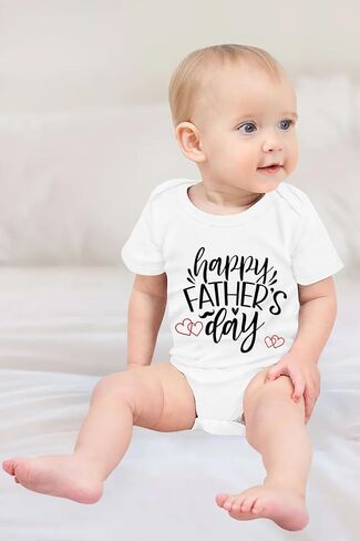 TMSD Unisex Baby 1st Father's Day Short Sleeve Cotton Rompers Onesie Bodysuit 0-12 Months in Kuwait