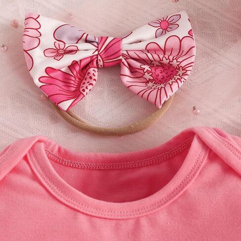 Newborn Baby Girl Clothes Daddys Girl Ruffle Short Sleeve Romper and Shorts with Headband Set Summer Outfits in Kuwait
