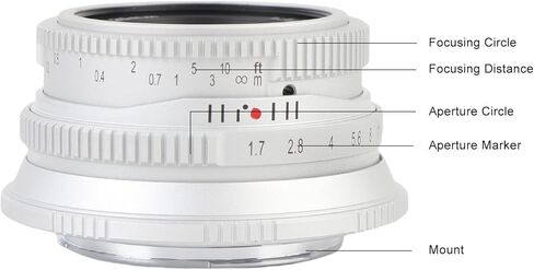 25 مم F1.7 Prime Lens ، دليل الكاميرا التركيز على عدسة 25 مم F1.7 FX Mount Manual Focus for Fuji (Black) in Kuwait