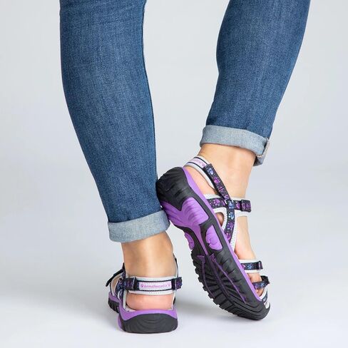 GreaterGood Trail Blazer Painted Paws Lightweight Adjustable Sport Closed Toe Sandals For Ladies Women's Walking Shoes in Saudi Arabia