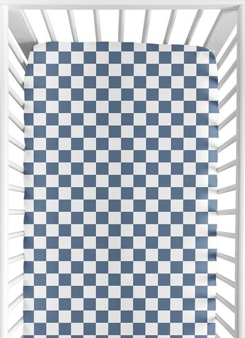 Sweet Jojo Designs Fitted Baby Crib Sheets (Pink Gingham Checkered) for Girls, Infant Nursery, Toddler Room - Standard Size (Neutral, Plaid, Vintage, Modern, Check, Blush & White, Geometric, Retro) in Saudi Arabia