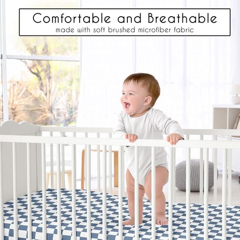 Sweet Jojo Designs Fitted Baby Crib Sheets (Pink Gingham Checkered) for Girls, Infant Nursery, Toddler Room - Standard Size (Neutral, Plaid, Vintage, Modern, Check, Blush & White, Geometric, Retro) in Saudi Arabia