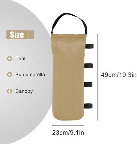 112 LBS Canopy Weights Sand Bags, 4-Pack Side Strap Sandbags for Canopy Outdoor Advertising Tent Sunshade Fixed Windproof Pop up Canopy Tent (Black-Yellow Straps) in Saudi Arabia