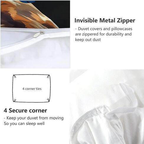 Toddler Reversible Duvet Cover 2 Pieces Mountain Forest Brown Bear, Soft Brushed Microfiber Bedding Set 40 X 60 Inches for Kids & Adults, Beige Comforter Cover with Zipper Closure & 1 Pillow Shams in Saudi Arabia