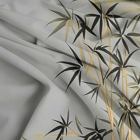 Gray Reversible Duvet Cover Toddler, Ink Wash Bamboo Comforter Cover, 2 Pieces Super Soft Bedding Set 40 X 60 Inches, with Zipper Closure & 1 Pillow Shams 20 X 30 Inches in Kuwait