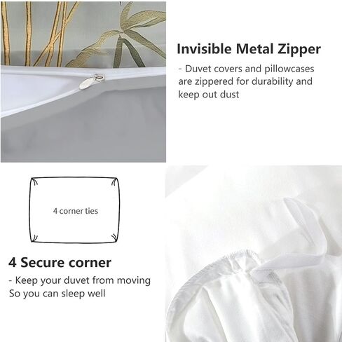 Gray Reversible Duvet Cover Toddler, Ink Wash Bamboo Comforter Cover, 2 Pieces Super Soft Bedding Set 40 X 60 Inches, with Zipper Closure & 1 Pillow Shams 20 X 30 Inches in Kuwait