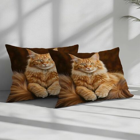 3PCS Modern Cat Animal Duvet Cover California King Bedding Sets, Brown Comforter Quilt Cover, 2 Pillow Cases for Boys Girls Toddler Kids Bedding in Saudi Arabia