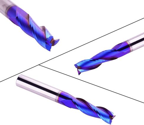 3/8 inch Shank Spiral CNC Router Bits Solid Carbide End Mill 3 Fluter Up Cut with NACO Blue Coated for Grooving Slots Mortises and Wood Carving in Kuwait