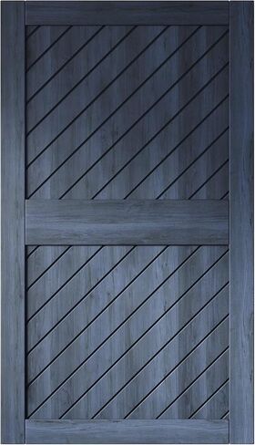Homacer 50 in. x 84 in. Slanted Stripe Design 001 Navy Finished & Unassembled Pine Wood Barn Door (Interior Use Only) in Kuwait