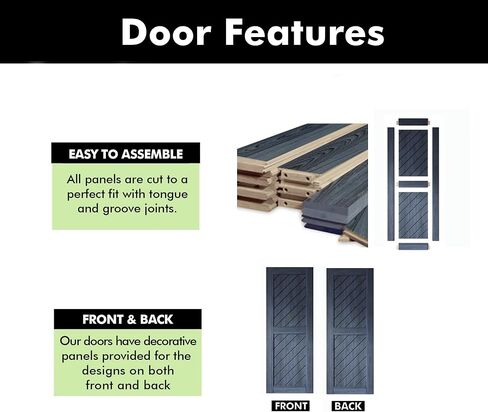 Homacer 50 in. x 84 in. Slanted Stripe Design 001 Navy Finished & Unassembled Pine Wood Barn Door (Interior Use Only) in Kuwait