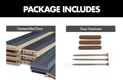 Homacer 50 in. x 84 in. Slanted Stripe Design 001 Navy Finished & Unassembled Pine Wood Barn Door (Interior Use Only) in Kuwait