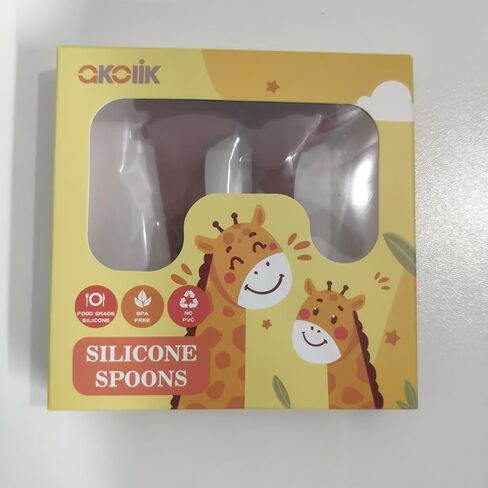 akolik Baby Spoons Self Feeding, Newborn Led Weaning Supplies Toddler Spoons, Silicone Baby Chew Essentials,Infant Puree Maker Utensils Spoons for 4 6 9 12 Months Old Boys Girls Gifts in Saudi Arabia