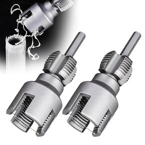 Integrated Internal & External Pipe Threading Tool，2025 New Pipe Thread Cutting Tool，Electric Drill Compatible 2 in 1 PVC Pipe Threader Kit,for Electric Drill (1/2"+ 3/4")